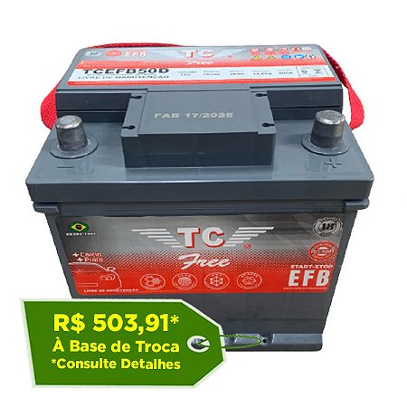 Bateria TC EFB 52Ah - TCEFB52PALD ( EFB ) - Para Carro C/ Start-Stop