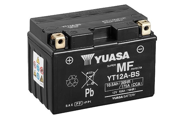 Bateria de Moto Yuasa 10Ah - Yt12A-Bs