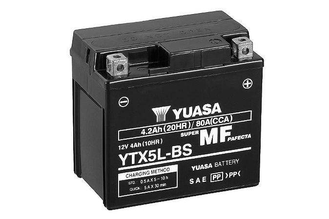 Bateria de Moto Yuasa 4,2Ah - Ytx5L-Bs