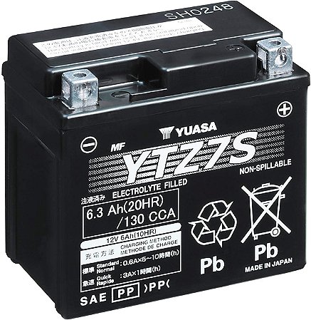 Bateria de Moto Yuasa 6,3Ah - Ytz7-S