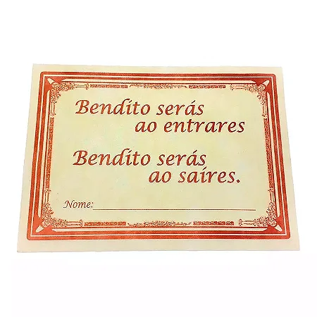 Tapete de Oração em TNT Bendito Serás ao Entrares