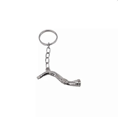 Chaveiro Shofar em Metal Cromado – Símbolo Bíblico de Convocação e Fé