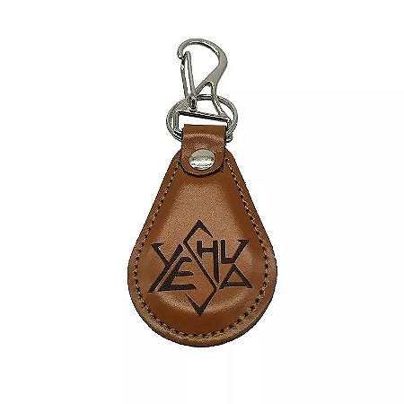 Chaveiro de Couro Yeshua com Estrela de Davi e Mosquetão