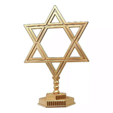 Estrela de Davi Dourada 12 Tribos de Israel para Mesa e Altar
