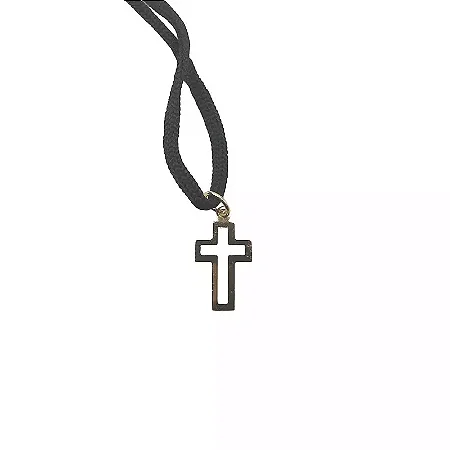 Pingente Cruz Vazada com Cordão – Colar Cristão Dourado para Campanhas e Evangelização