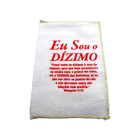 Saquitel de Veludo Eu Sou o Dízimo – Malaquias 3:10 para Campanhas Evangélicas