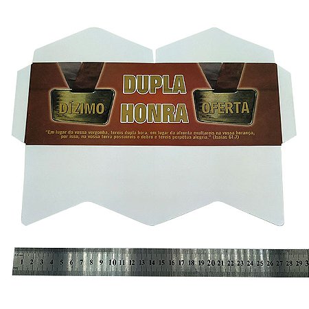 Envelope Duplo para Dízimo e Oferta "Medalha Dupla Honra" com Dois Compartimentos