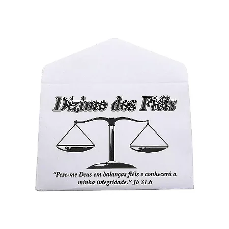 Envelope Dízimo dos Fiéis com Balança – Jó 31:6