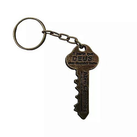 Chaveiro Abre Caminhos em Metal Ouro Velho