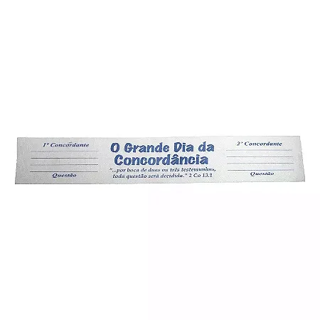 Faixa em TNT "O Grande Dia da Concordância"