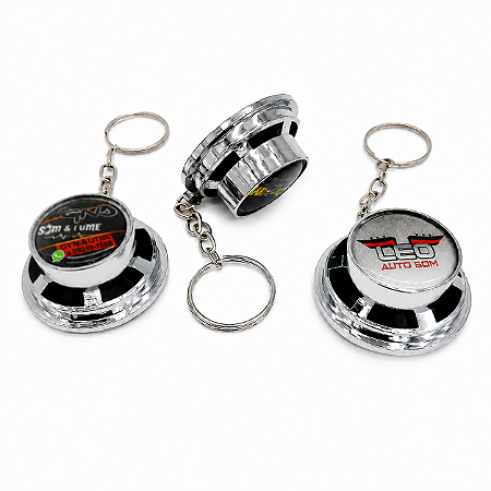 Chaveiro Mini Alto-Falante Personalizado para Eventos, Bandas e Brindes Automotivos