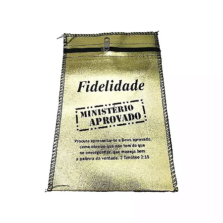 Saquitel Com Zíper Fidelidade Ministério Aprovado - Dourado