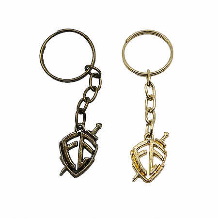 Chaveiro Escudo da Fé de Metal – Dourado ou Ouro Velho
