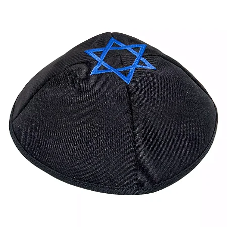 Kipá Judaico Preto com Estrela de Davi Diversos Modelos