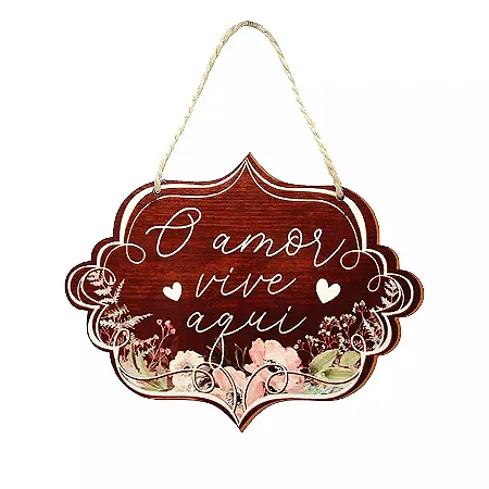 Placa Decorativa Estilo Arabesco com Mensagens Cristãs