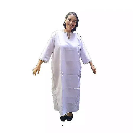 Bata para Batismo Branca – Túnica Unissex P ao GG