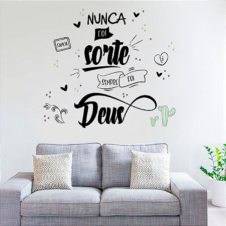 Adesivo de Parede Lettering Sempre foi Deus