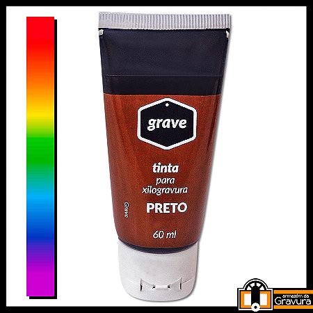 Tinta Grave para Gravura em Relevo (Xilogravura, Linóleo, Borracha, etc) 60 ml