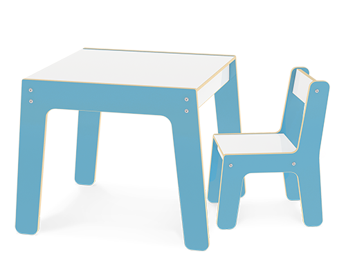 Mesa - Com Cadeira Infantil - Azul