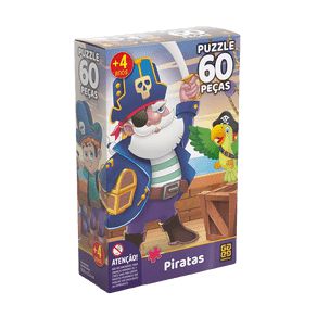 Quebra Cabeça - Piratas - 60 Pçs - Grow