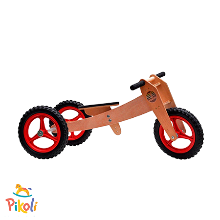 Wood Bike Kid 03 em 1 - Vermelha - Camará