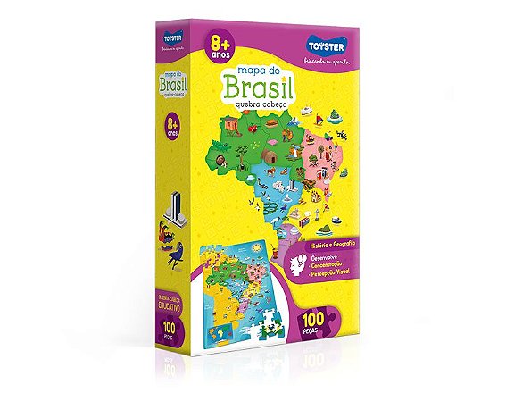 Quebra Cabeça - Mapa do Brasil 100 Peças - Toyster