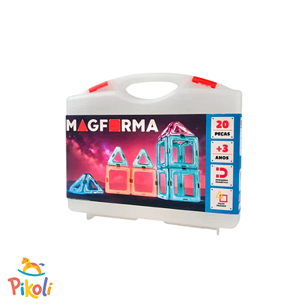 Magformas - Jogo Magnético 20 Peças Vazadas - Maleta