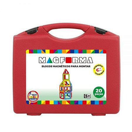Magformas - Jogo Magnético 20 Peças Vazadas - Maleta