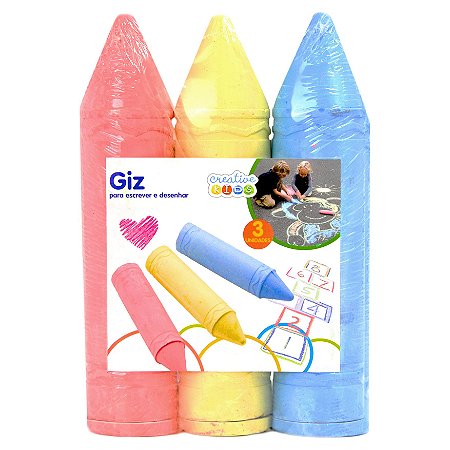 Giz - Escrever e Desenhar - 3 Unidades