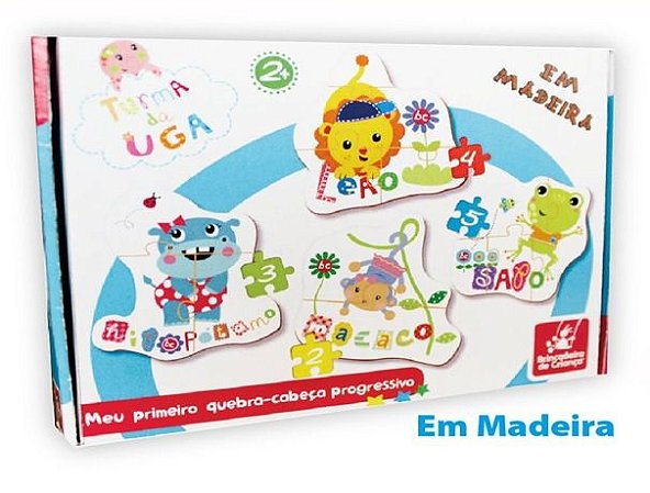 Jogo Quebra Cabeça Progressivo Madeira Educativo 2 anos Bebê em