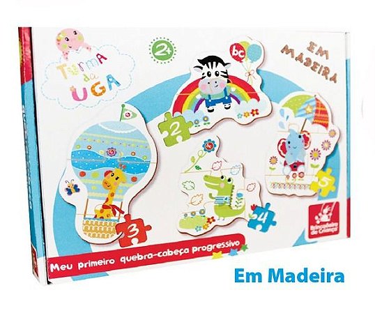 Jogo Quebra – Cabeça – Progressivo – Em madeira – Meu Primeiro Quebra-cabeça Progressivo Zebra - Brincadeira de Criança