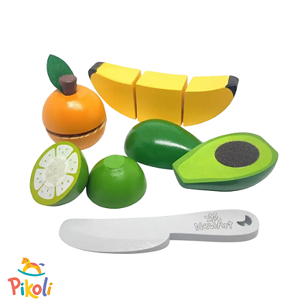 Coleção Comidinhas - Abacate, Banana, Laranja e Limão + Faca