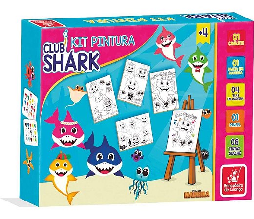 Kit Pintura - Club Shark - Madeira - Brincadeira de Criança