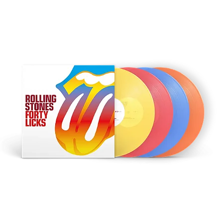 The Rolling Stones – Forty Licks (Vinil Transparente Amarelo, Vermelho, Azul e Laranja) – LP Quádruplo