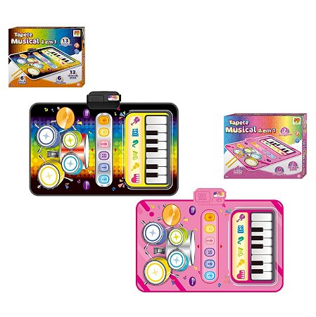 Tapete Musical Infantil Bebê 2 em 1 Luz e Som 50x80cm