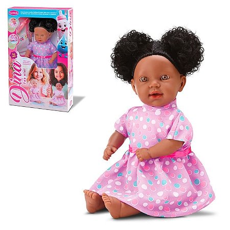 Boneca Dina Faz Xixi Negra