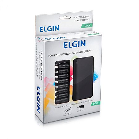 Fonte Universal para Ultrabook e Notebook 90W USB + 9 Conectores, Elgin