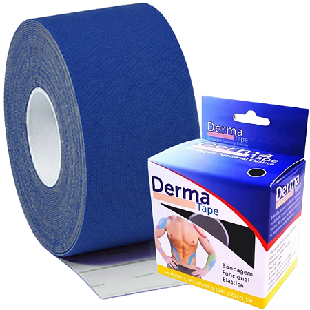 Bandagem Elástica Adesiva Funcional 5cm x 5 metros Derma Tape Azul