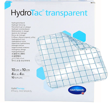 HydroTac Transparente Placa de Hidrogel 10cm x 10cm