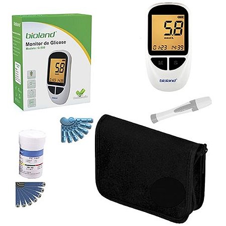 Kit Medidor de Glicose Completo com 25 Fitas de teste - Bioland - GabMedic  Produtos Médicos e Hospitalares