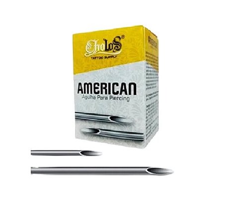 Agulha Americana Cholos P/ Piercing Curvada - 50 Unidades