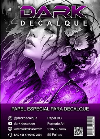 Papel p/ Decalque Dark 50 folhas