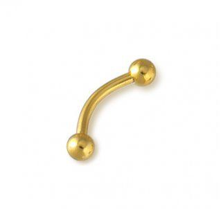 Piercing Barbel Sobrancelha Aço 316L - Dourado