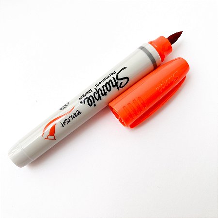 Caneta Sharpie Ponta Brush - Laranja
