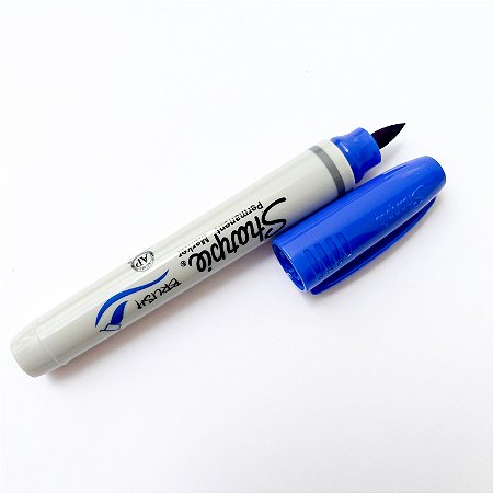 Caneta Sharpie Ponta Brush - Azul