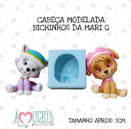 Molde de Silicone Cabeça Modelada Bichinhos da Mari G--CÓD 03