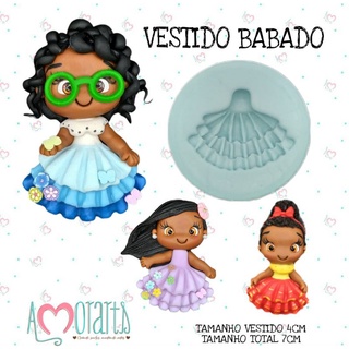 Molde de Silicone Vestido Babado--CÓD 14