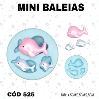 Molde de Silicone Mini Baleias--CÓD 525