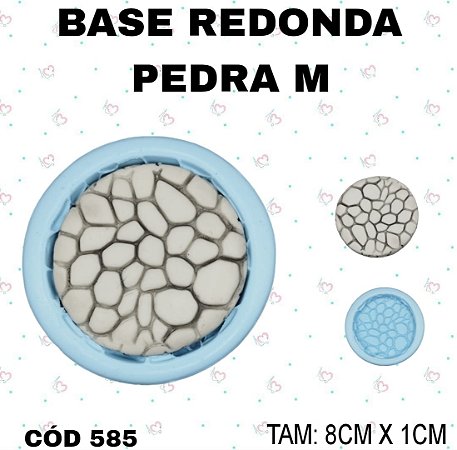Molde de Silicone Base Redonda Pedra M--CÓD 585