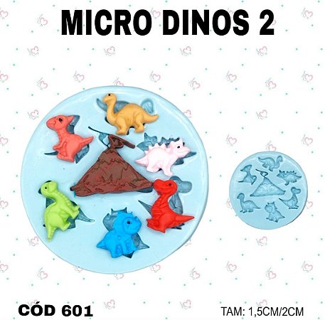 Molde de Silicone Micro Dinos 2--CÓD 601